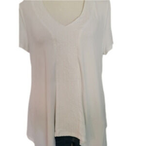 Adrianna Papell Asymmetrical V-Neck Top Size L